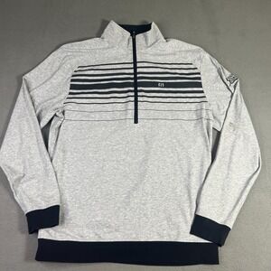 Travis Mathew Sweatshirt Mens‎ XL Gray Black Tour Challenge 1/2 Zip Pullover